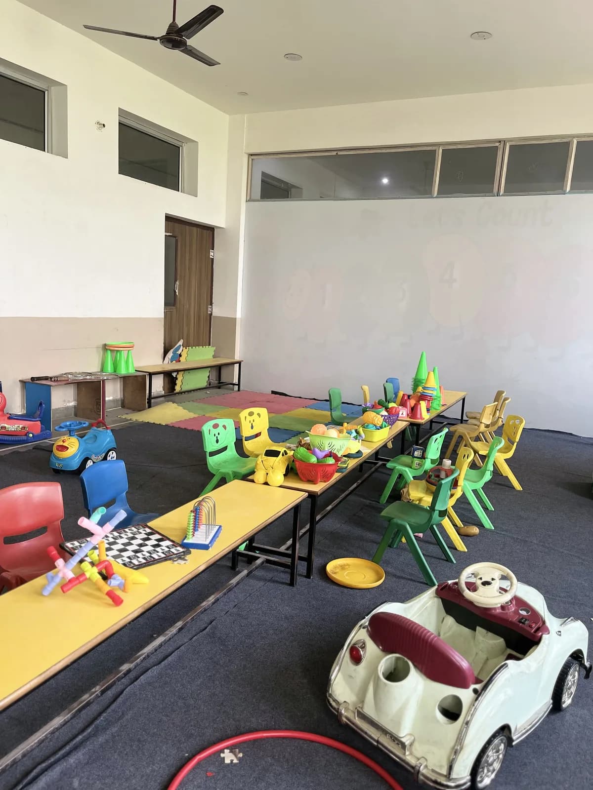 The pre-primary room set up for play-based learning