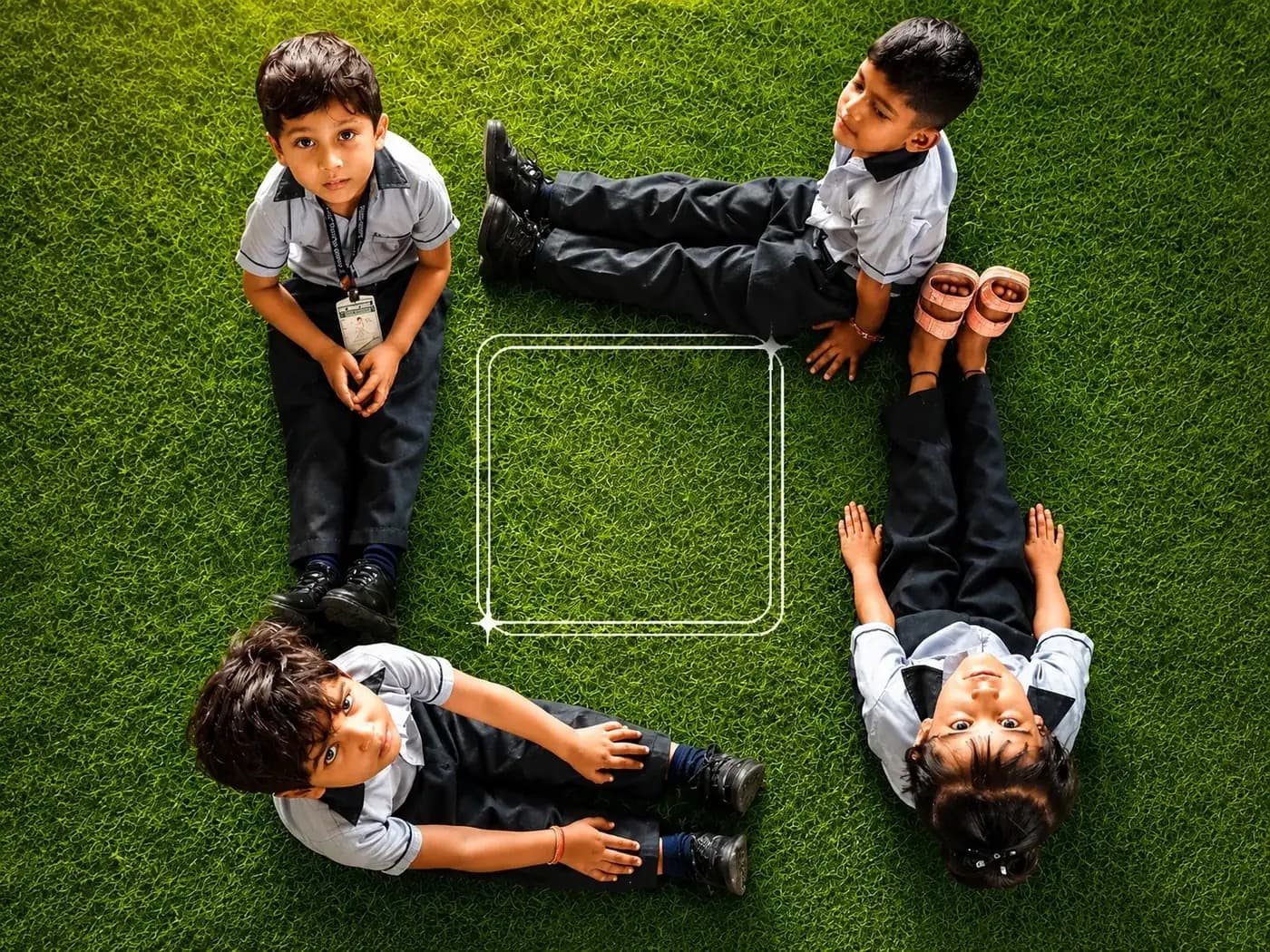Pupils on the school ground