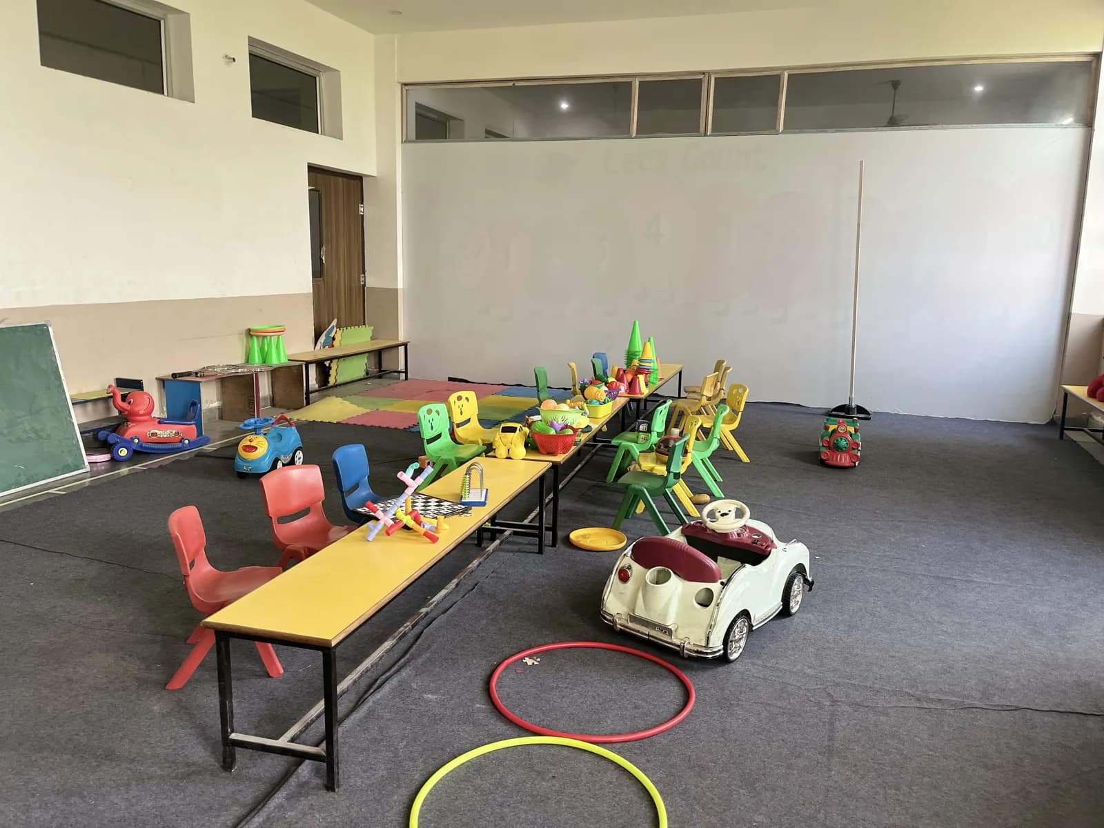 The pre-primary activity room with its play equipment