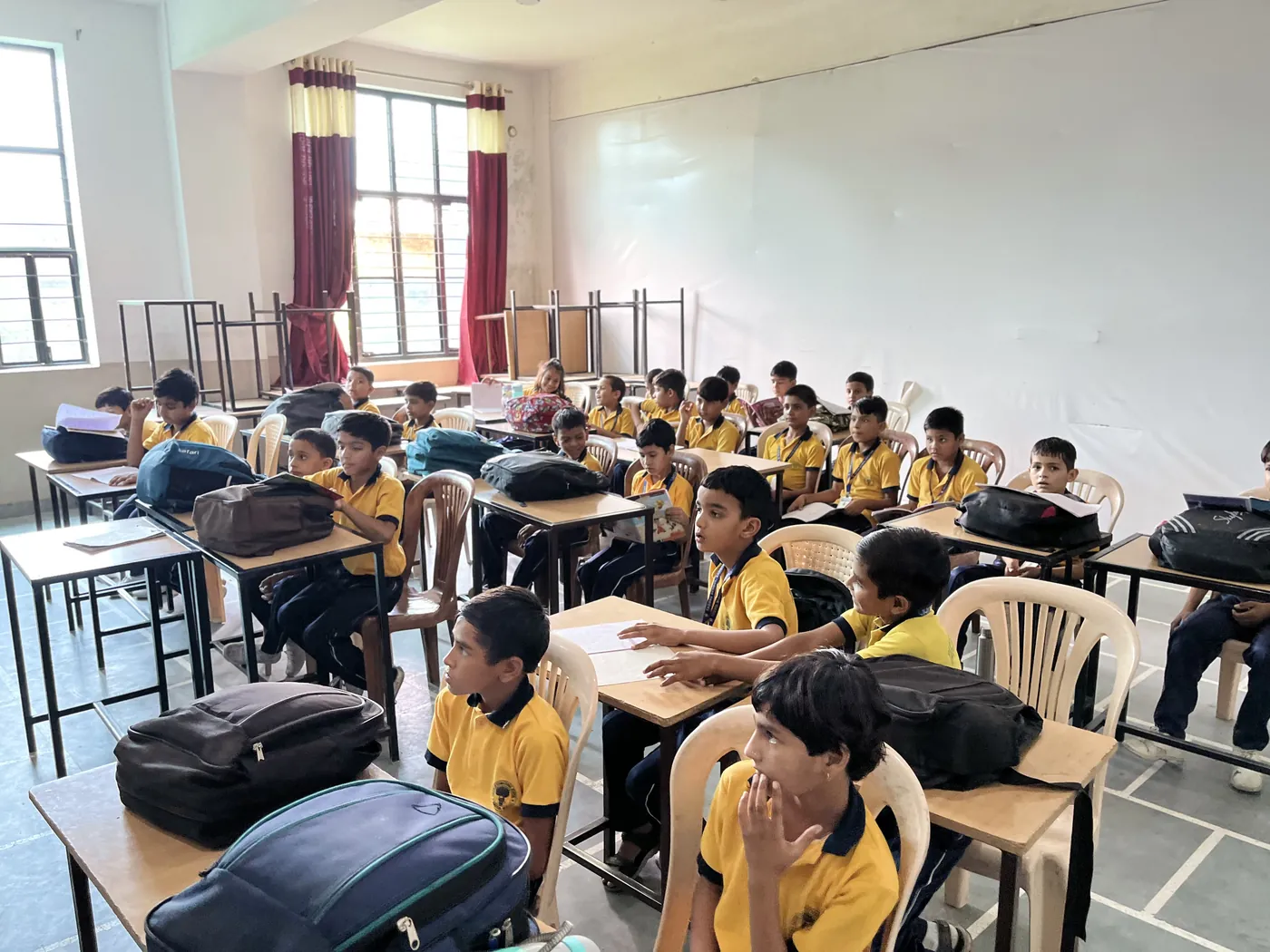 A lesson under way in a junior classroom