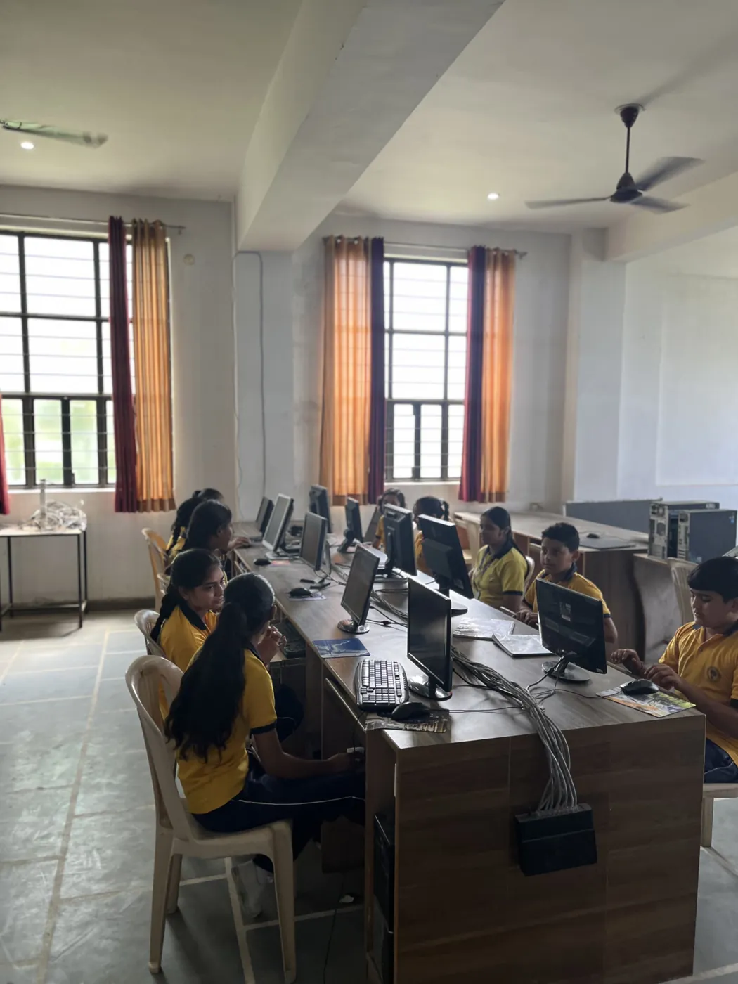 Pupils at work in the computer lab